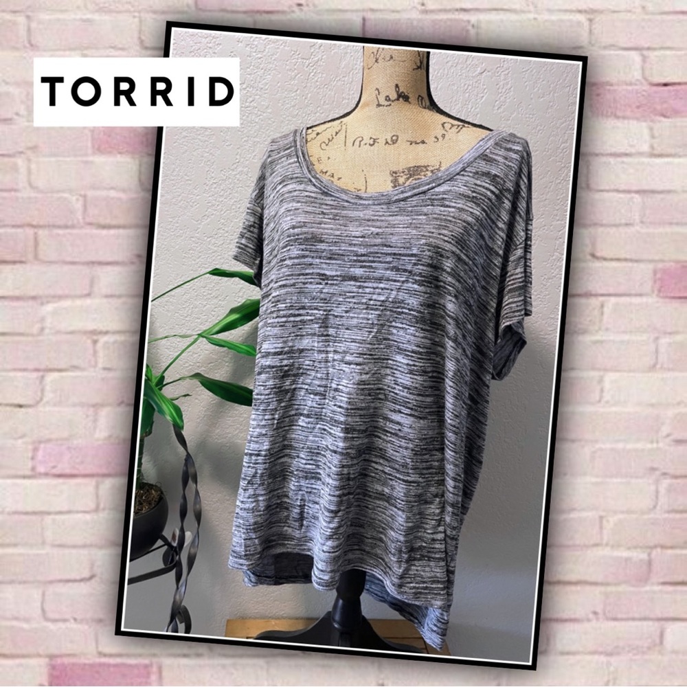 TORRID Heather Knit Cap Sleeve Mesh Tee #Theather-m1r